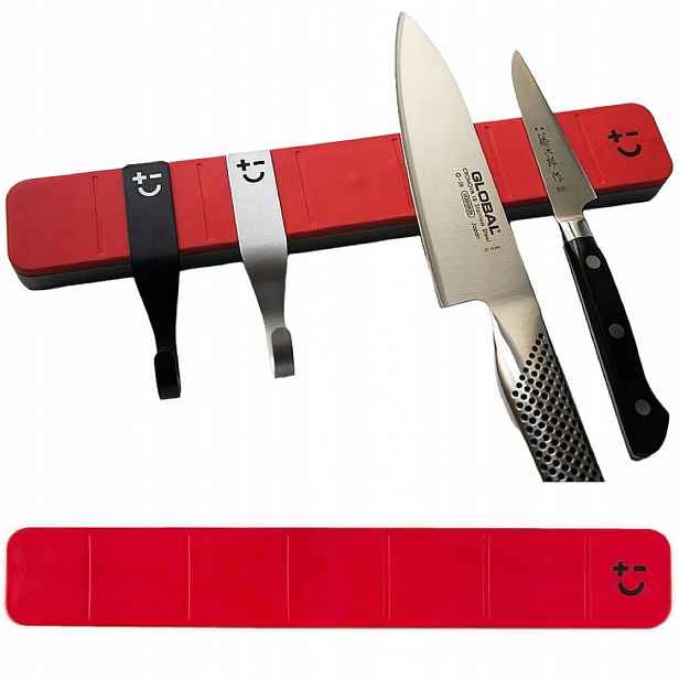 Bisbell Červená magnetická lišta na Nože 30 x 4,5 x 2 cm 30 cm MMKR02-30-R