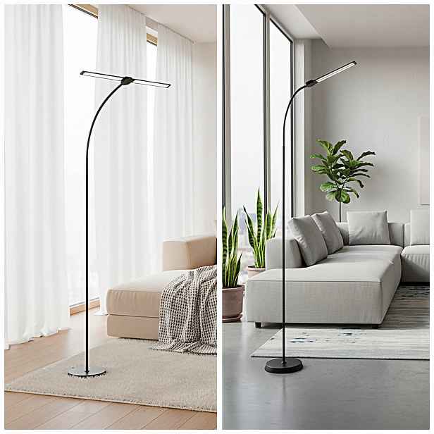 Stojací Led podlahová lampa do obývacího pokoje E27 černá pro čtení, nastavitelná