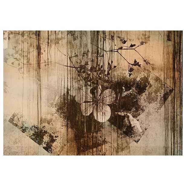Tapeta Béžová elegance abstrakce vintage květy šedé 368x280 lepidlo
