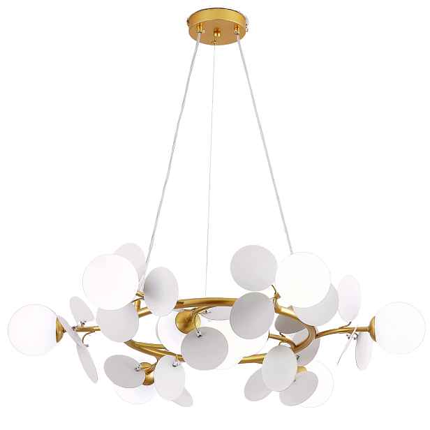 Závěsná lampa zlatá skleněná koule moderní velká do obývacího pokoje