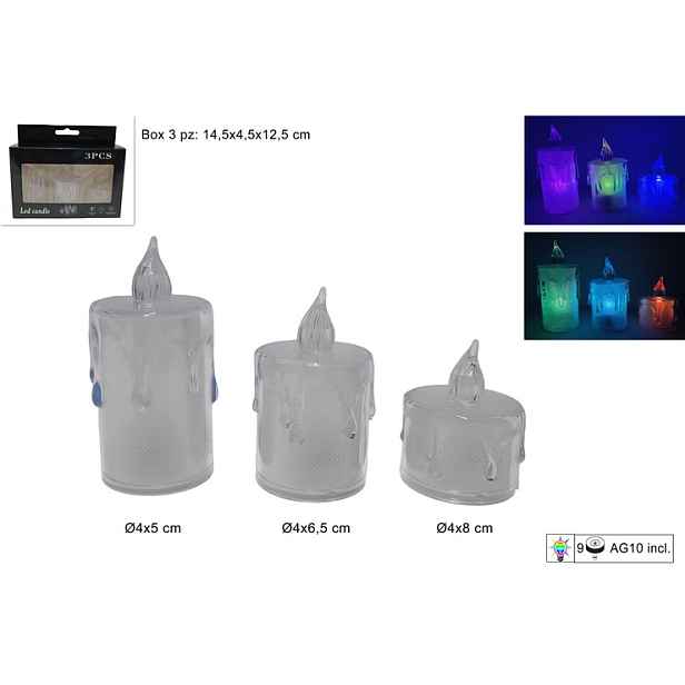 PROHOME - Svíčka LED sada 3ks
