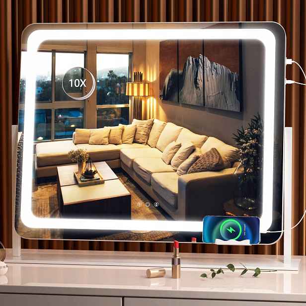 Hasipu zrcadlo Hollywood Led 55x45 cm 10x Usb 3 barvy