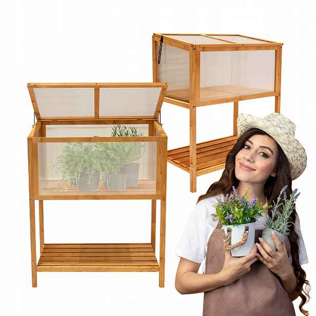 Mini Dřevěný Skleník 90x50x93 Na Terasa Balkon Pařeniště Zielnik Abelia