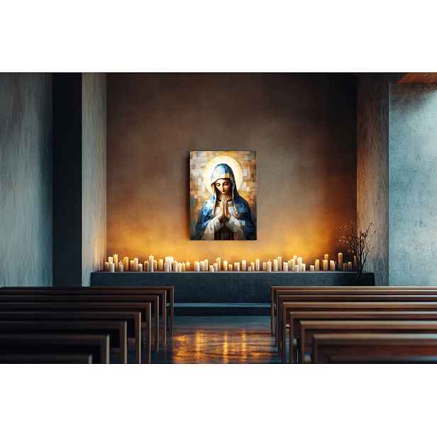 Plakát Marie Modlitba Matka Boží Aureola Svatá 75x100