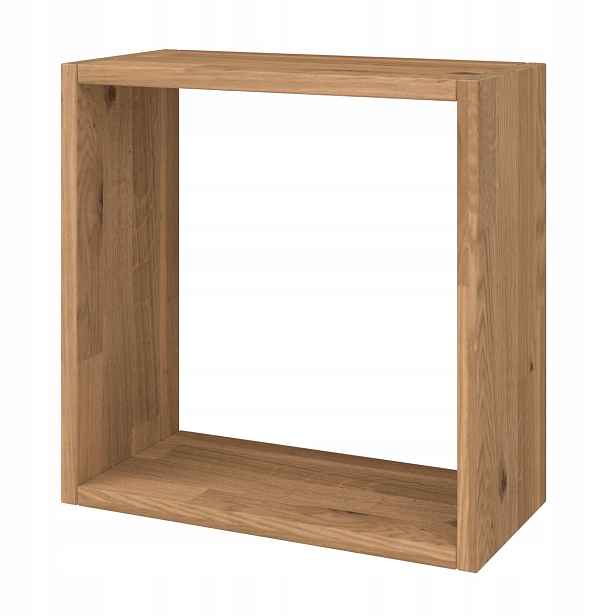 Závěsná dubová police čtverec Cube Loft 35x35 cm