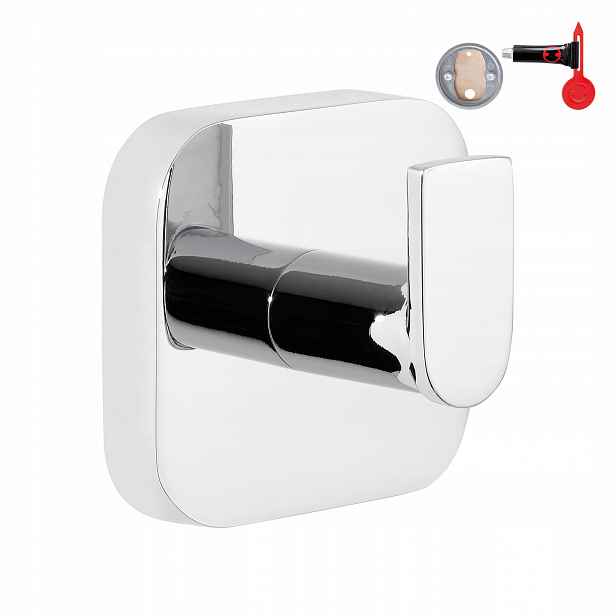 Tesa Elegaant Koupelnový háček, věšák samolepicí, kovový, chrom do 5 kg