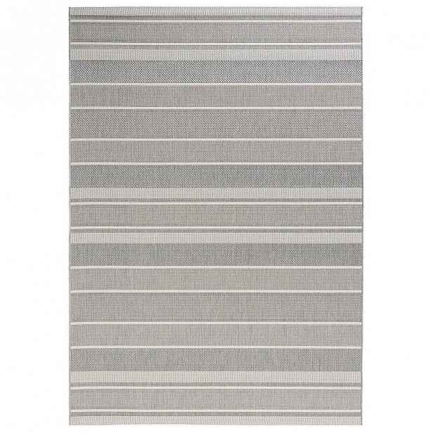 Šedý venkovní koberec Bougari Strap, 200 x 290 cm