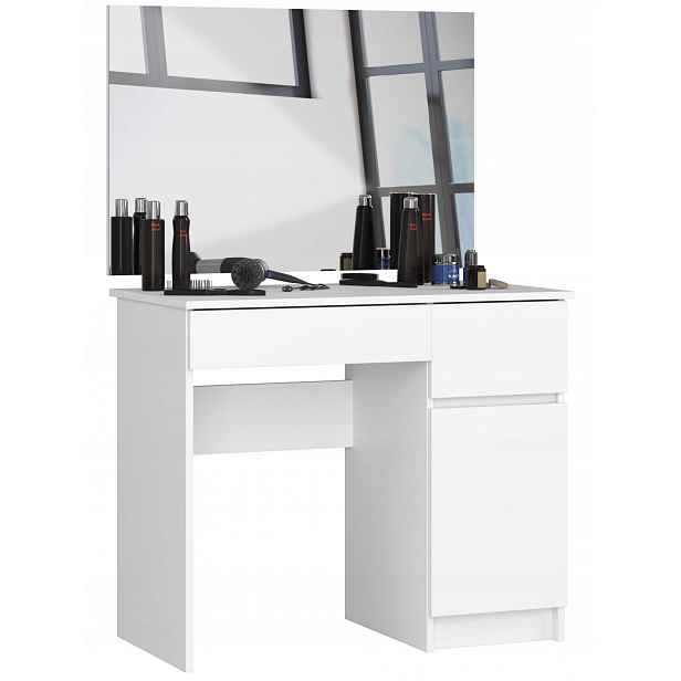 Toaletní Stolek kosmetický 90 cm bílý pravý P-2/SL 90x60 Akd