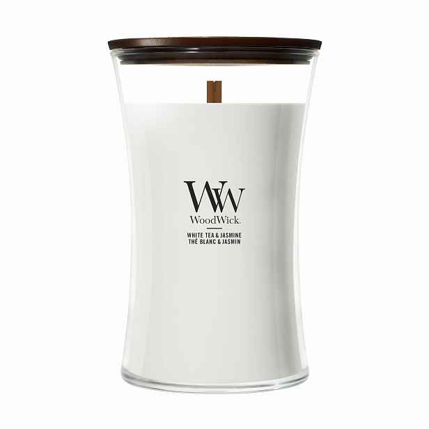 Velká vonná svíčka WoodWick White Tea & Jasmine