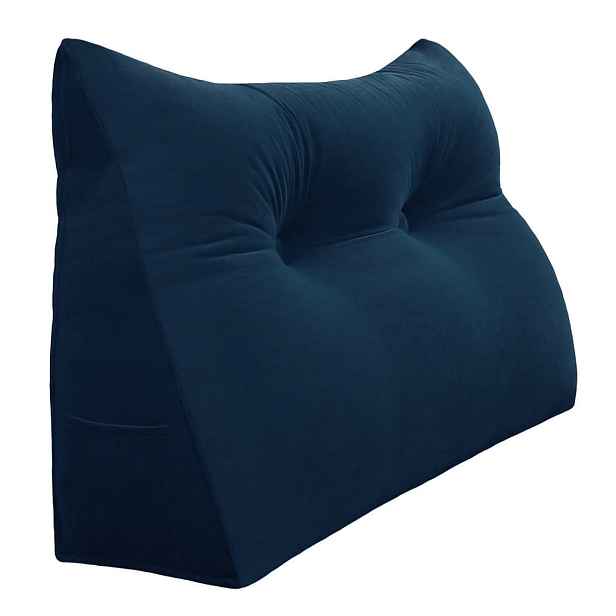 Vercart KLÍNOVÝ POLŠTÁŘ pro postel samet Modrý 80 cm