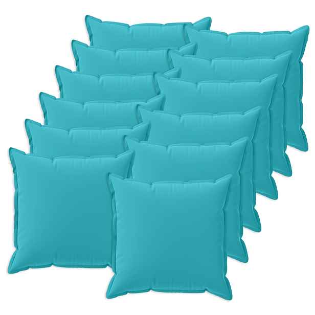 vidaXL Polštář s polštářem HOUTEN 12 ks Tyrkysová Polyester
