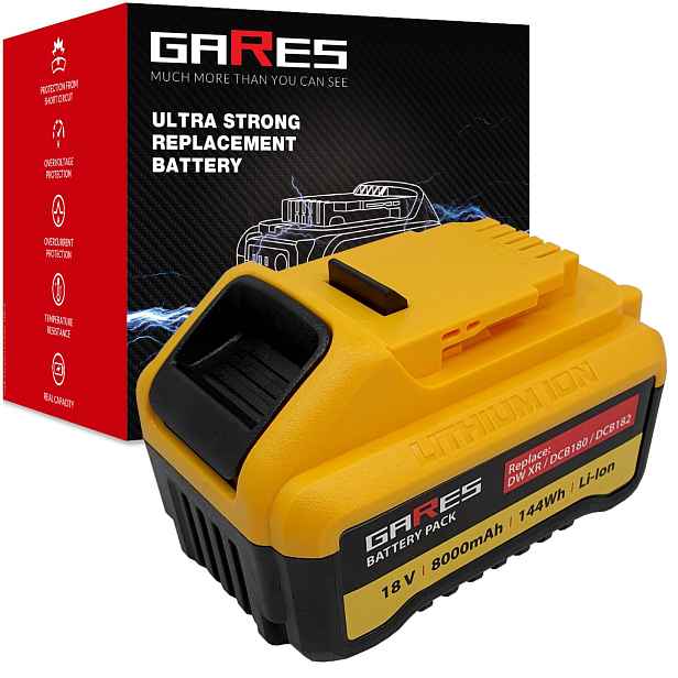 Baterie pro Dewalt Xr DCB180 DCB181 DCB182 18V 8Ah