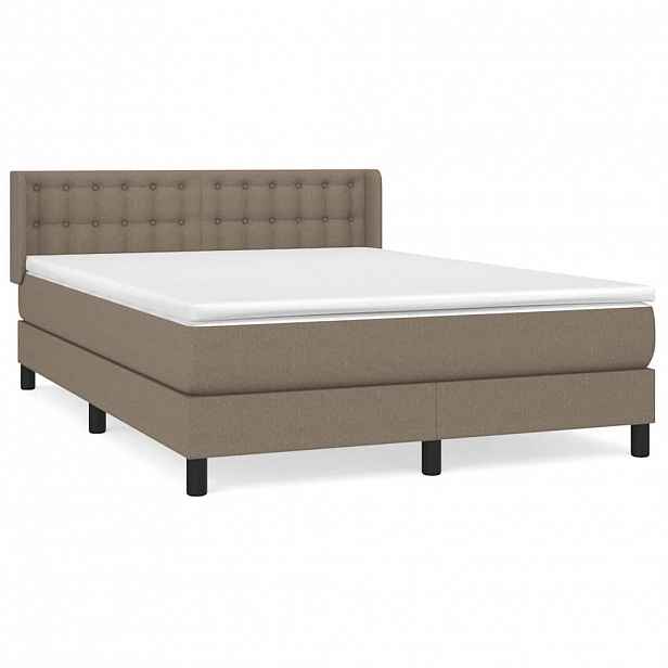 vidaXL Box spring postel s matrací taupe 140x190 cm textil