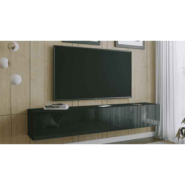 ArtExt Závěsný TV stolek JOY | 200 cm Barva: R3 černý lesk