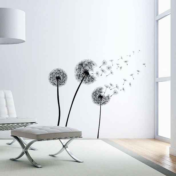 Sada samolepek na zeď Ambiance Flying Dandelions