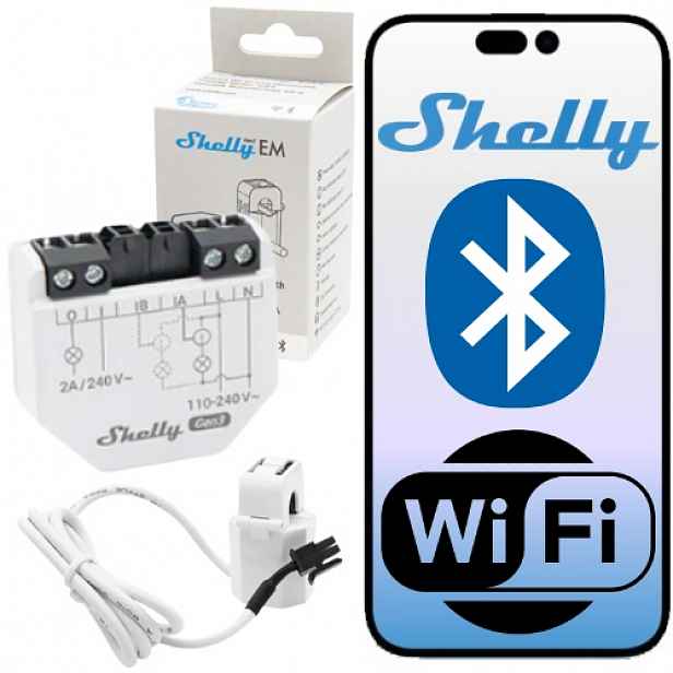 Shelly Em Gen3 – Wi-Fi elektroměr s převodovkou Ct a suchým kontaktem