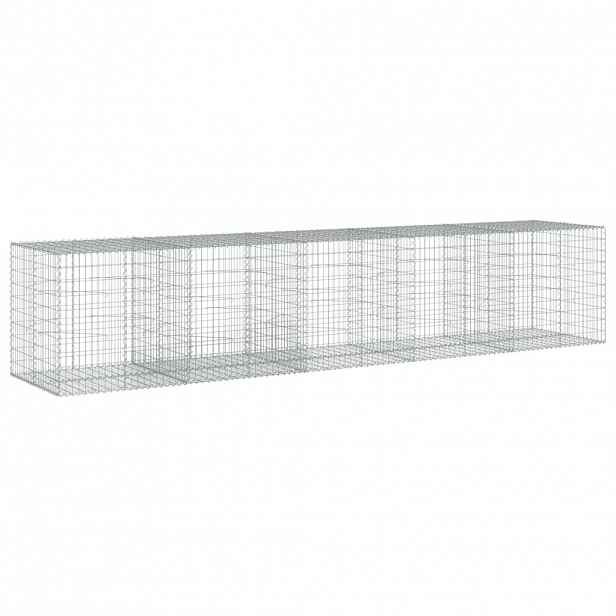 vidaXL Gabionový koš s víkem 500 x 100 x 100 cm pozinkované železo