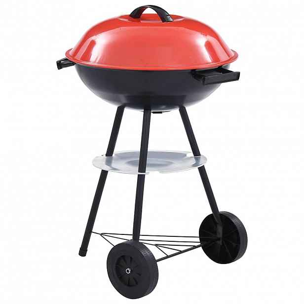 vidaXL Přenosný zahradní gril XXL kotlový s kolečky 44 cm