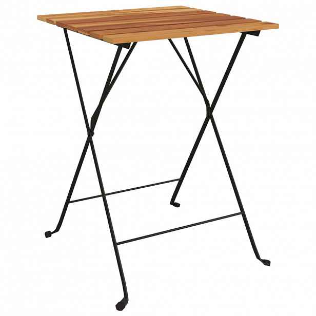 vidaXL Skládací bistro stůl 55 x 54 x 71 cm masivní teak a ocel
