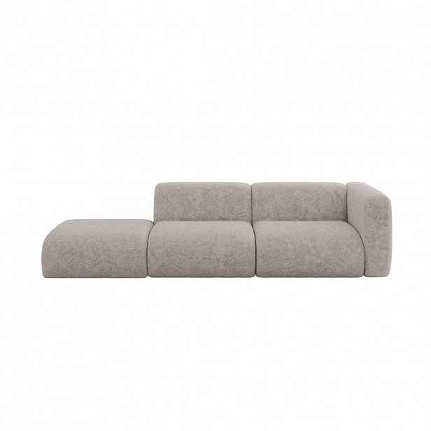ALTDECOR POHOVKA S PRAVOU OTOMANOU MIRA-S3 296x89x70 Světle šedá Velur