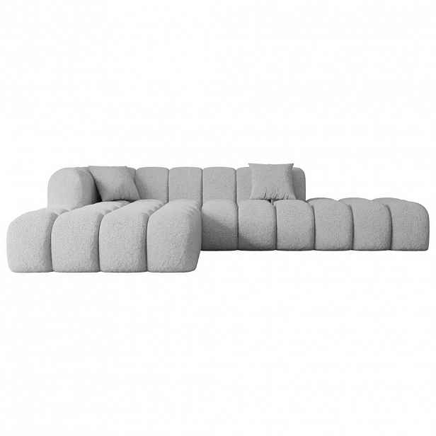 ALTDECOR ROHOVÁ SEDAČKA s otomanem vlevo OLEA-L2 – 289 × 176 × 71 cm světle šedá