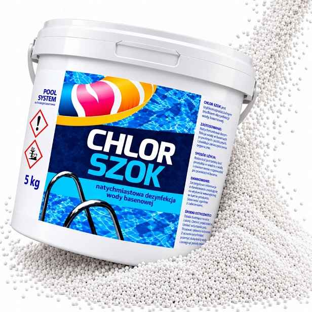 Chlor Šok 5 Kg Do Bazénu Granule Po Dešti Rychlá Dezinfekce Vody