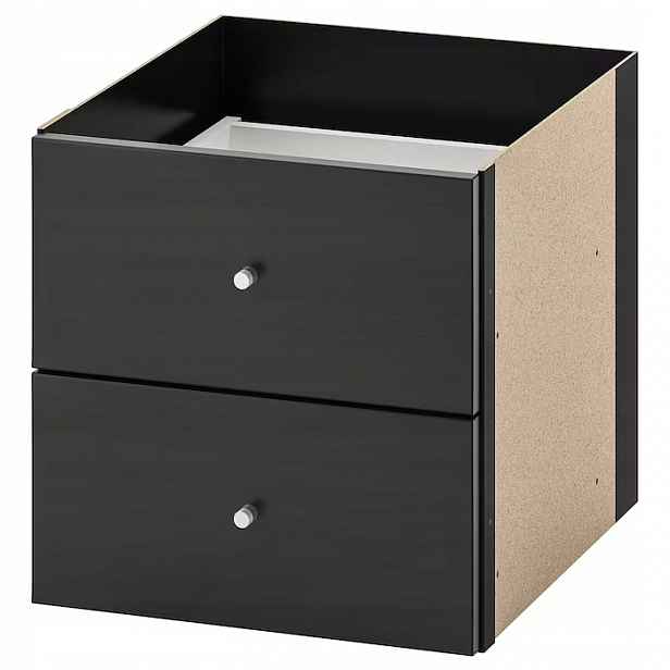 Ikea vložka s 2 zásuvkami Kallax 33x33 cm Černá Hnědá