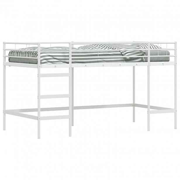 vidaXL Dětský patrový postelový rám Bílá 107 x 203 cm Ocel