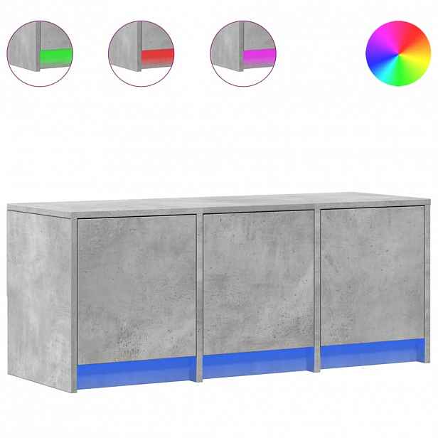 vidaXL TV skříňka s LED betonově šedá 97 x 34 x 40 cm kompozitní dřevo