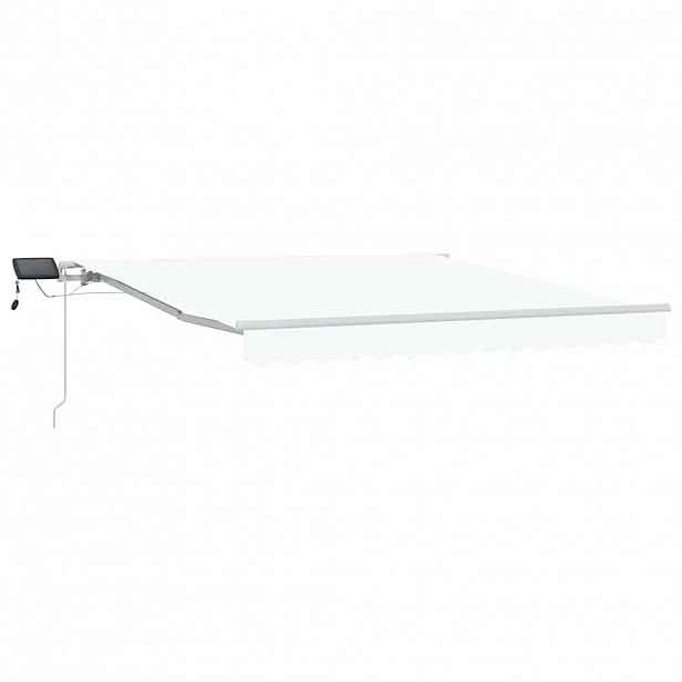 vidaXL Stahovací markýza Bílá 350 x 250 cm Látka a hliník