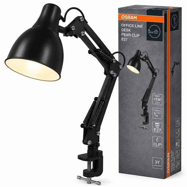 Stolní lampa Kreslící školní E27 Lampička na psací stůl Klips Odolná Osram