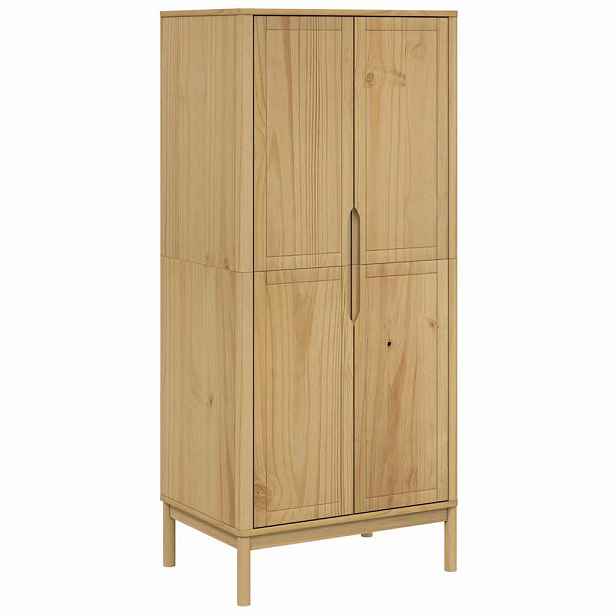 vidaXL Šatní skříň FLORO voskově hnědá 77x53x171 cm masivní borovice