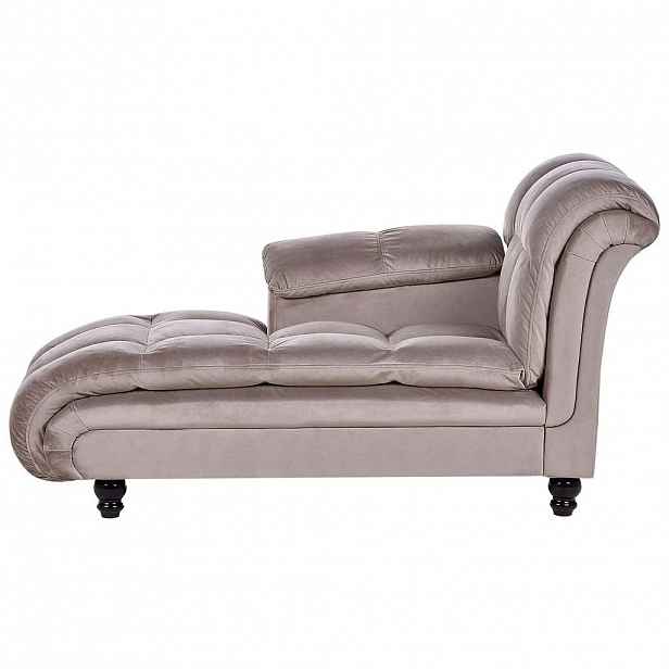 Beliani ČALOUNĚNÉ LEHÁTKO CHAISE LONGUE taupe pravostranné Lormont