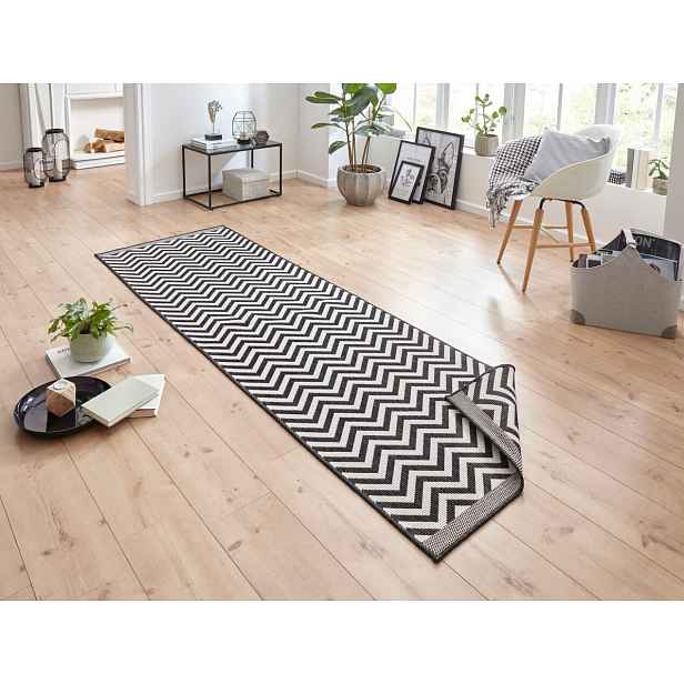 Kusový koberec Twin Supreme 103433 Palma black creme – na ven i na doma, 160x230, černobílá, chodba / předsíň, Hanse Home