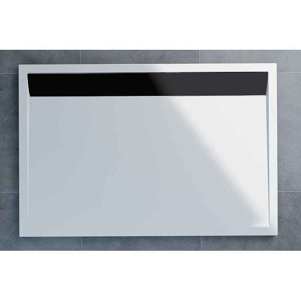 SanSwiss WIA 80 100 06 04 Sprchová vanička obdélníková 80×100 cm bílá, kryt černý, skládá se z WIA 80 100 04 a BWI 100 06 04