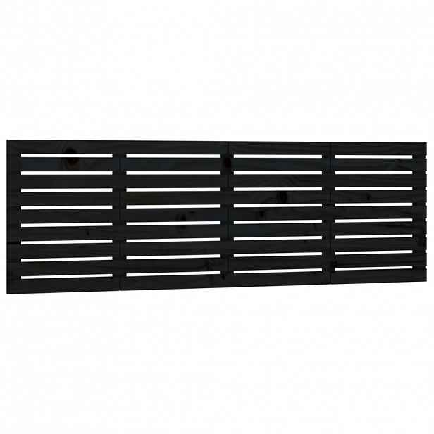 vidaXL Nástěnné čelo postele černé 166x3x63 cm masivní borové dřevo