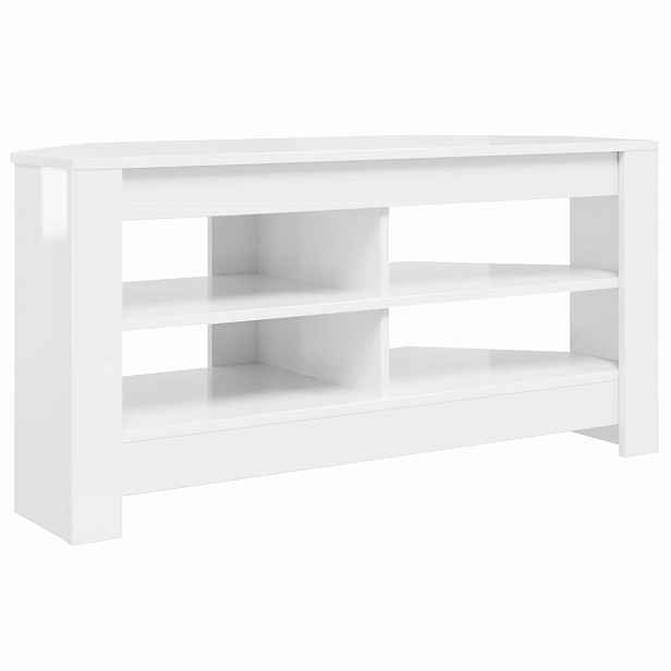 vidaXL RohováskříňnaTV 102 x 41 x 50 cm Bílá s vysokým leskem
