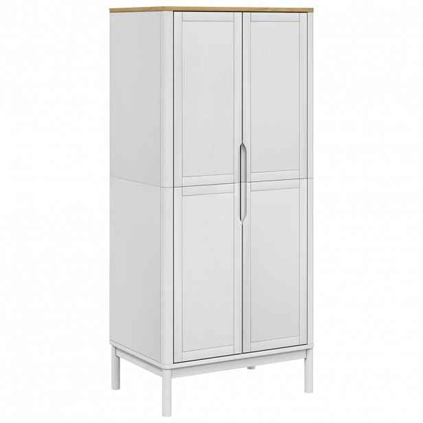 vidaXL Šatní skříň FLORO bílá 77 x 53 x 171 cm masivní borovice