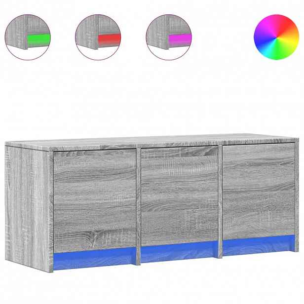 vidaXL TV skříňka s LED šedá sonoma 97 x 34 x 40 cm kompozitní dřevo
