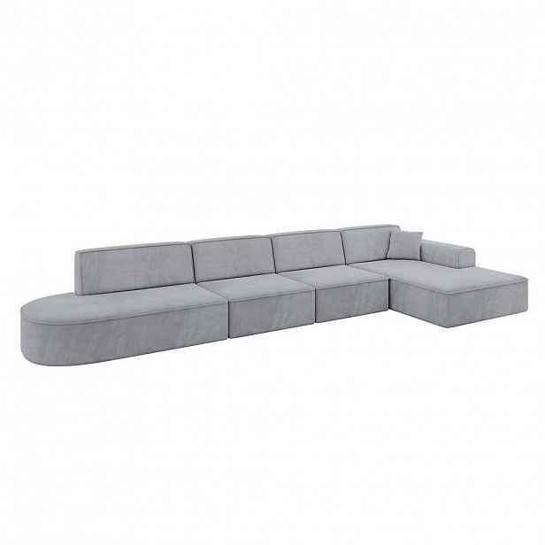ALTDECOR ROHOVÁ SEDACÍ SOUPRAVA s otomanem vpravo IREA-L3-v3 – 412 × 165 × 77 cm šedá