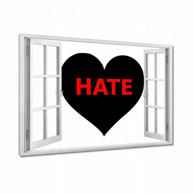 Obrazy 120x80 Černé srdíčko Hate