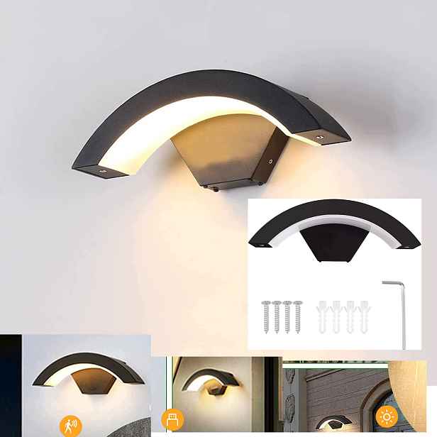 18W Venkovní nástěnné svítidlo Led Fasádní lampa Zahradní pohybový senzor IP65