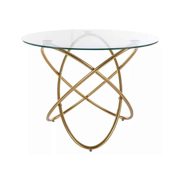 Stůl Orbit Transparentní, Zlatý 100 cm
