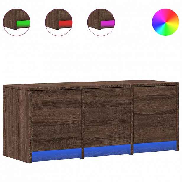 vidaXL TV skříňka s LED hnědý dub 97 x 34 x 40 cm kompozitní dřevo