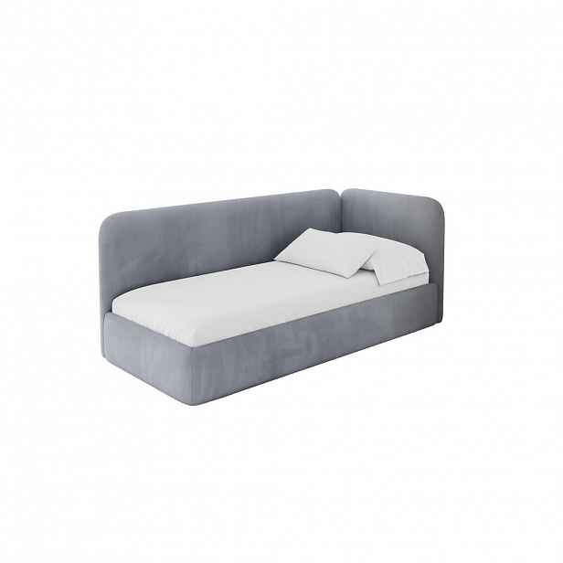 ALTDECOR JEDNOLŮŽKOVÁ POSTEL pro mládež s úložným prostorem, vlevo - ELSY 80x200 šedá
