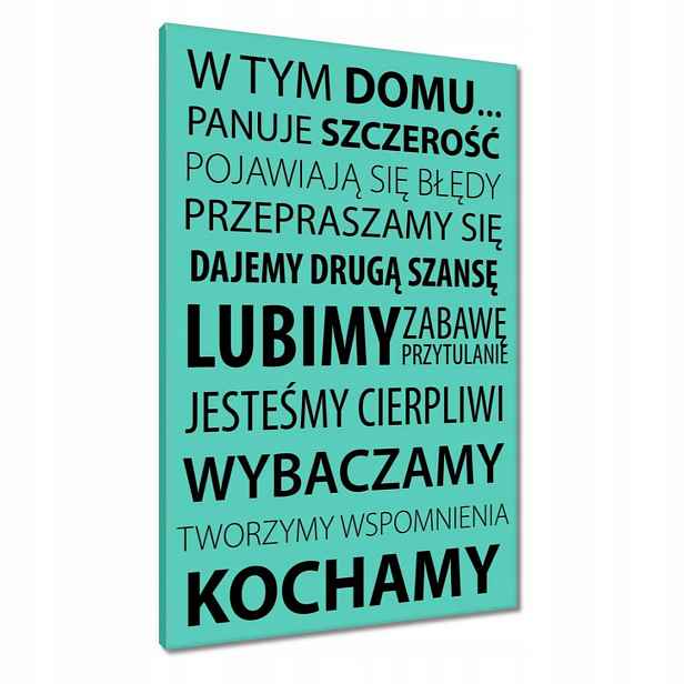 Obrazy 60x90 V tomto domě Mátová verze