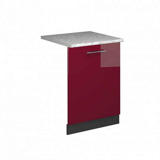 Vicco ČELNÍ PANEL MYČKY Fame-Line Bordó červená vysoký lesk 60 cm s pracovní deskou