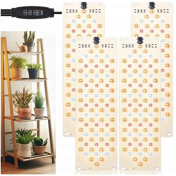 Led panely pro pěstování rostlin Rocoking 40W, plné spektrum, časovač, 4 kusy