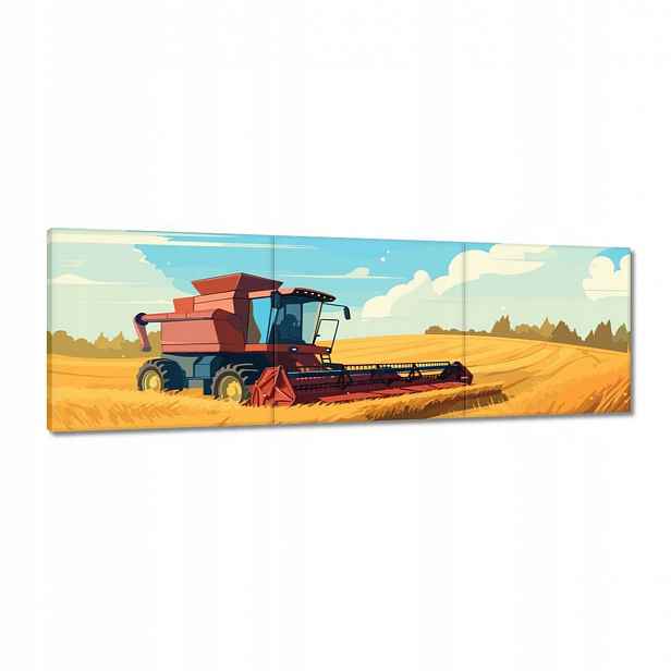 Obrazy 120x40 Kombajn při sekání obilí