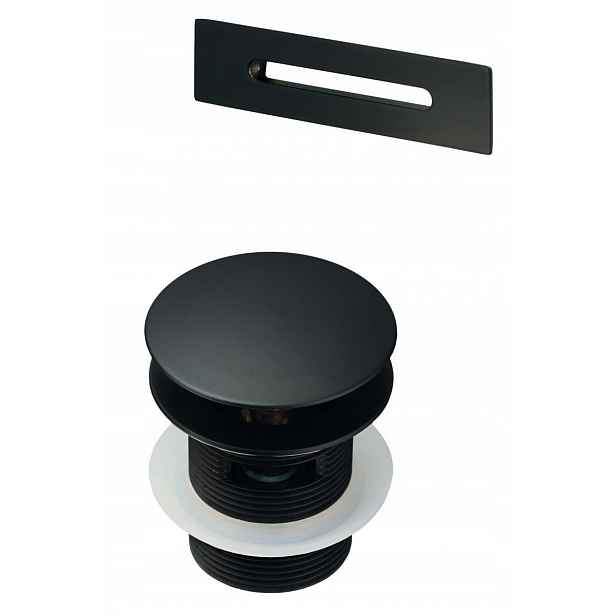 Sada vany Black: Zátka Click-Clack, Obdélníkový přepad, Lux Design